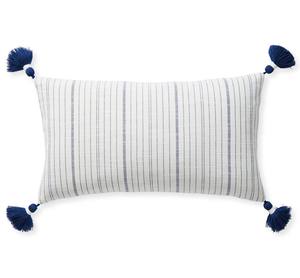 Fundas de cojines de algodón tejidas con rayas azules decorativas con patrón sólido geométrico moderno para la decoración del sofá del dormitorio del hogar - Product Image 3