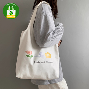 Peaks And Flowers Canvas <b>Tote</b> <b>Bag</b> <b>Mini</b> Foldable Travel Fashion Style All Seasons - Product Image 3