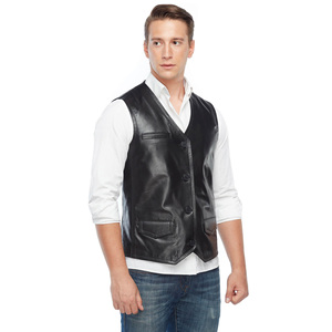 Meilleures ventes Gilet en cuir véritable pour hommes Nouveau style Respirant Léger Hiver Vélo Vêtements d'extérieur pour adultes - Product Image 5