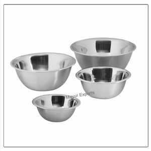 ชามสเตนเลสขัดเงาขนาด22ซม. เครื่องครัวโลหะพรีเมียม - Product Image 4