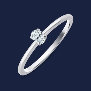 Anillo de Diamante Ovalado Cultivado en Laboratorio, Corte Sunny, 0.18 Quilates, GH-SI, Elaborado en Oro Sólido de 14K, para Uso Diario, Regalo de Aniversario - Product Image 3