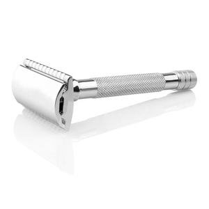 Maquinilla de afeitar de garganta recta Parker negra completa de acero inoxidable profesional Logotipo personalizado Embalaje Premium reutilizable duradero - Product Image 1