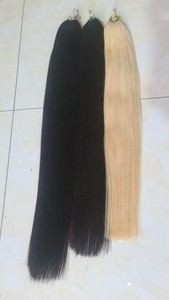 High Quality 100% Remy Human Hair Extensions Straight <b>Feather</b> Wig with Weft Model Raw Vietnamese Hair Direct From Vietnam - Product Image 6