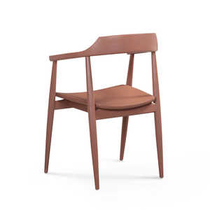 Chaise de salle à manger ergonomique avec accoudoirs incurvés et structure en bois massif, chaise confortable de style nordique pour restaurant et usage domestique - Product Image 4