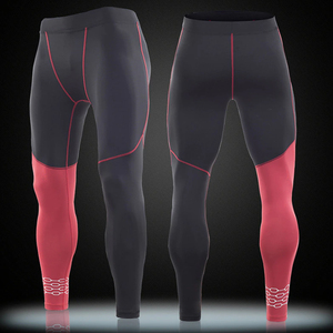Custom <b>Mens</b> <b>Compression</b> <b>Tights</b> Spandex/Nylon 140g Elastic Colorblock Quick Dry Stretch Ankle-Length Waist Breathable Gym Running - Product Image 3
