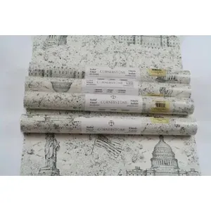 Papel tapiz de piedra angular VTG 4 rollos dobles minimalista negro crema rayas ignífugo para sala de estar dormitorio con icónico - Product Image 1