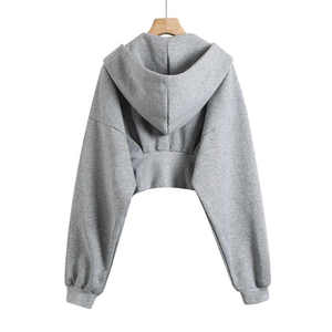 Sudadera con capucha en blanco con cremallera de algodón 100% de alta calidad - Product Image 4