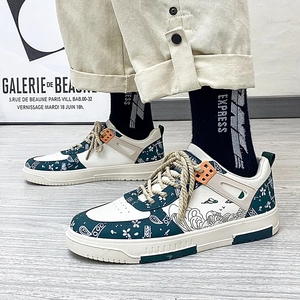 Tendance été 2026 : Chaussures de skateboard confortables, baskets mignonnes peintes à la main, chaussures décontractées en cuir pour hommes - Product Image 5