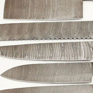 Ensemble de cuisine professionnel Burraq 7 pièces, fait main, en acier carbone, manche en bois, ambidextre, moderne, écologique, compatible lave-vaisselle - Product Image 5