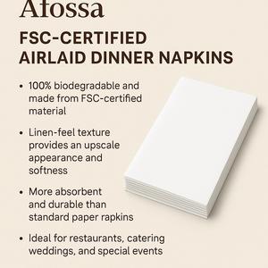 Serviettes en papier biodégradables de qualité alimentaire, aspect lin, couleur gris argenté, pliées en accordéon, prêtes à être expédiées en carton - Product Image 5