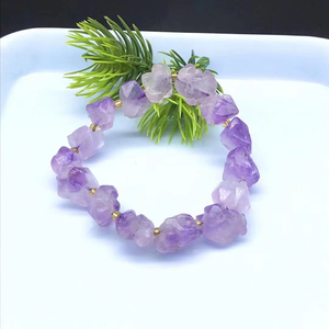 Femmes guérison naturelle violet améthyste cristal pierre naturelle perlée <span class=keywords><strong>Bracelet</strong></span> de pierres précieuses cordon élastique bijoux Bracelets de mode - Product Image 5