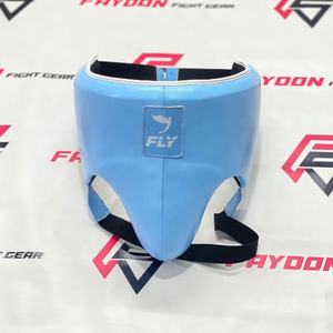 Protège-glandes Fly Blue Protector en cuir de vachette véritable, équipement d'entraînement personnalisé pour hommes, pour la boxe et le kickboxing, vente en gros OEM - Product Image 1