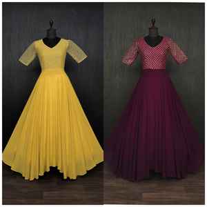 ROBE EN GEORGETTE READYMADE DE CRÉATEUR POUR FEMMES - Product Image 3