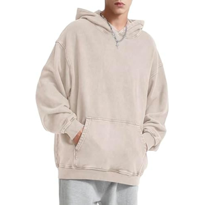 เสื้อฮู้ดดี้ผู้ชายผ้าฟลีซ/เทอร์รี่ 500GSM ล้างแบบวินเทจ พิมพ์โลโก้ตามสั่ง ผ้าฝ้าย 100% ทรงโอเวอร์ไซส์ เป็นมิตรกับสิ่งแวดล้อม ขายส่ง - Product Image 1