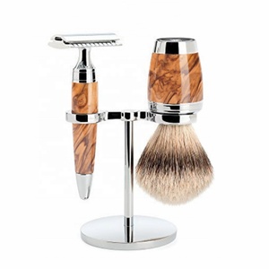 Shave Edge SE-1607 JDK New Design 3cp Metal Handle Badger Material Shaving Brush Set <b>Beard</b> <b>Care</b> Barber Shaver - Product Image 1