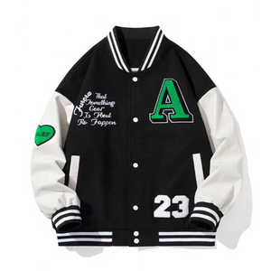 Vente en gros d'écusson de broderie personnalisé blouson d'aviateur veste universitaire de baseball universitaire pour hommes veste de baseball décontractée pour hommes ennemis - Product Image 1