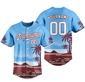Venta al por Mayor de Camisetas de Béisbol con Estampado Digital Personalizado, Dos Botones, 100% Poliéster, Transpirables, de Secado Rápido, con su Propio Logotipo - Product Image 4