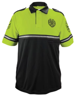 Chemise de patrouille cycliste de première qualité 100% coton anti-plis avec patch de sécurité, bicolore, poche zippée et bandes réfléchissantes