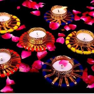 New Arrival Multi Color Tealight Holders Wedding Decor Valentine Gift Handmade Diyas Home Decor Tea Party Tealight Holder - Product Image 1