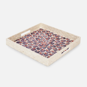 Bandeja de madera de bambú de lujo hecha a mano con incrustaciones de perlas madre cocina y uso de fiesta vajilla para servir alimentos al por mayor de Vietnam - Product Image 2