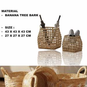 Ensemble de 2 paniers GENTONG en écorce de bananier, artisanat - Product Image 2