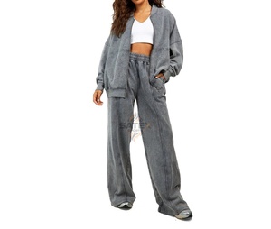 Chándal de Mujer con Estampado Lavado Ácido y Cremallera, Hecho a Medida de Alta Calidad, Novedad 2025, 100% Algodón, Ropa Casual - Product Image 6