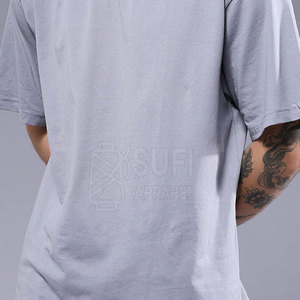 T-shirt Oversize da Uomo <span class=keywords><strong>SUFI</strong></span> APPAREL in Cotone 100% Lavorato a Maglia, Vestibilità Regolare, Manica Corta, Traspirante, Eco-Friendly, per Vendita Online - Disponibile a Magazzino - Product Image 5