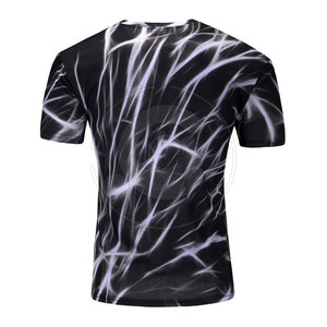 Camiseta sublimada para hombre con logo personalizado, ropa casual, corte ajustado, para uso en exteriores. - Product Image 2