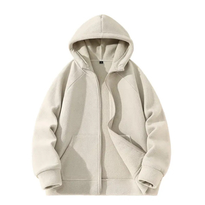 Chaqueta con Capucha para Hombre, para Exteriores, Invierno 2026, Forro Polar de Algodón Grueso, Ecológica, Color Crema, Cálida e Informal - Product Image 1