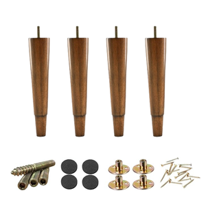 Modern Tapered Wooden Furniture Leg Solid <b>Wood</b> Sofa Table Bed Heavy Duty Bedroom Dark Brown Finish OEM Custom Factory Wholesale - Product Image 5