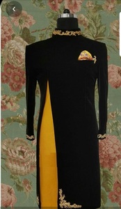 NEW STYLISH COLOR COMBINATION BLACK & YELLOW SHERWANI on SILK FABRIC & ALSO MATCHING SHOE WITH DRESS for PARTY-WEAR/WEDDING@2023 - Product Image 2