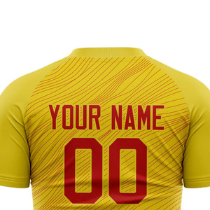 Le plus récent maillot de football pour hommes imprimé par sublimation nouveau Design séchage rapide évacuation de l'humidité col rond haut à manches courtes pour vêtements de sport - Product Image 5