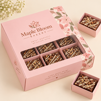 Boîte à dessert personnalisée AT PACK pour brownies avec fenêtre et inserts – Emballage de boulangerie personnalisé pour gâteaux, biscuits et cadeaux