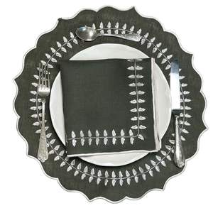 Organic <b>linen</b> <b>placemat</b> with embroidery work crafted from sustainable eco friendly fibers for conscious living spaces - Product Image 4