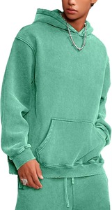 Sudadera con capucha desgastada para hombre, transpirable, 100% de algodón, estampado lavado ácido Vintage, informal, talla XS con hombro caído - Product Image 2