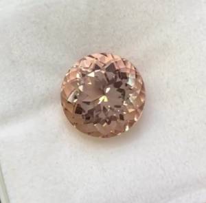 Morganita natural de corte brillante redondo, calidad semipreciosa, limpia, con certificado de morganita, gema de morganita natural. - Product Image 3