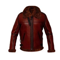 Bomber Femme Noir B3 Aviator Flying Fur Shearling Manteau en cuir véritable