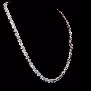 สร้อยคอคิวบาลิงค์หรูหราแบบใหม่ ขนาด 9 มม. ประดับเพชรโมอิสซาไนต์ทรงบาแกตต์ สร้อยคิวบาลิงค์แบบฮิปฮอปสั่งทำพิเศษ - Product Image 4