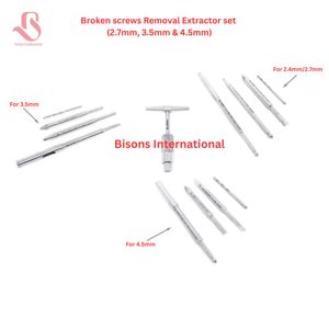 Kit d'extraction manuelle de vis osseuses en acier inoxydable pour vétérinaires BISONS – Instruments chirurgicaux orthopédiques pour l'élimination des vis cassées - Product Image 5
