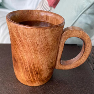 Taza de cerveza de madera de Acacia, taza de café de madera personalizada marrón claro, taza de café para el hogar, oficina, taza de agua, tazas de café - Product Image 1