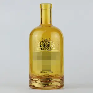 750ml di Rum Whisky Vodka spirito di vetro bottiglia di liquore con sughero per liquore Whisky bottiglie di vetro