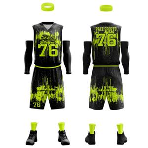 ชุดเสื้อบาสเก็ตบอลและกางเกงขาสั้นระบายอากาศได้ดีพิมพ์ซับลิเมชันเต็มรูปแบบออกแบบได้ตามต้องการสำหรับฤดูร้อนไซส์พิเศษ - Product Image 3