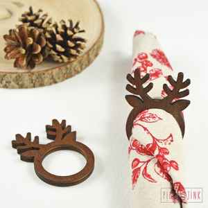 Rond de serviette en bois Designer Décoration de table Anneau de serviette en tissu de mariage en gros - Product Image 2