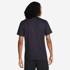 "Camiseta deportiva negra para hombre: tela de Jersey suave, ajuste relajado, 100% poliéster" - Product Image 2