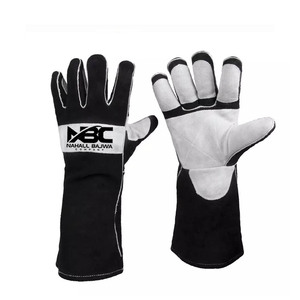 Gants de soudage en cuir de vache fendu avec logo personnalisé pour hommes, Vêtements de travail ignifuges pour la construction de bâtiments, Protection contre la chaleur et sécurité - Product Image 5