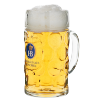Chope à bière en verre Isarseidel 0,5 L, souvenir personnalisé de l'Oktoberfest de Hofbräuhaus Munich, fabriqué en Allemagne, classique, durable et réutilisable