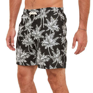 Vente en gros de shorts de planche de surf à motif uni imprimé personnalisé pour hommes avec fermeture à cordon Vêtements de plage et maillots de bain pour la plage et le surf - Product Image 3