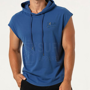 Gym Vest Breathable Lightweight <b>Men's</b> Solid Autumn Hooded Fitness Top for Workout Training Daily Active Wear - Product Image 6