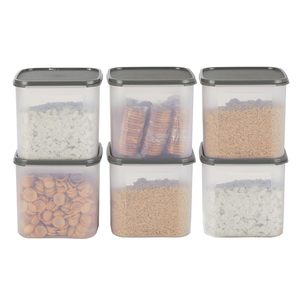 High Quality Large Capacity Kitchen Storage Jar Transparent Food Container with Modern <b>Square</b> Design PP Plastic Sealed Lid - Product Image 6
