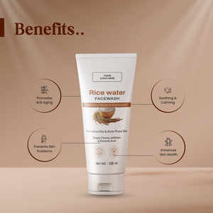 Nouveau Gel Nettoyant Visage à l'Eau de Riz : Nettoie Doucement, Hydrate, Illumine la Peau, Blanchit, Anti-Âge, Apaise et Calme – Marque Privée - Product Image 2